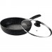 LAMART LT1142 ROCK Patelnia 28cm z pokrywką czarna