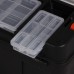 PROSPERPLAST PRACTIC Plastikowa walizka narzędziowa czarna, 550 x 267 x 277 mm N22AFI