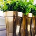 PROSPERPLAST CUBE CHROME GOLD Doniczka 0,6 l, złota struktura DGC110SF