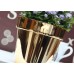 PROSPERPLAST CUBE CHROME GOLD Doniczka 1,2l, złota DGC140G