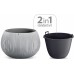 Prosperplast BETON BOWL doniczka 23,8 cm, czarna DKB240