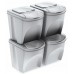 Prosperplast SORTIBOX Zestaw koszy na śmieci 4x25l, biały IKWB25S4