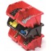 Prosperplast BINEER SHORT SET Pojemnik magazynowy 16szt, 118x98x70mm, czerwony KBISS10